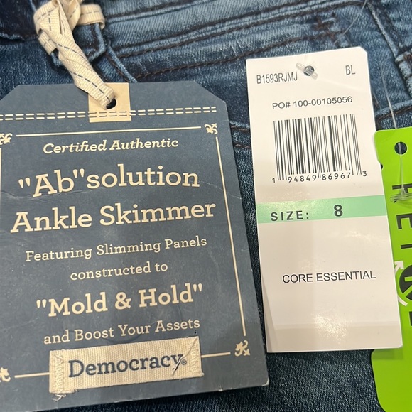 Democracy Ab Solution Ankle Skimmers Blue Denim Jeans - Picture 11 of 15